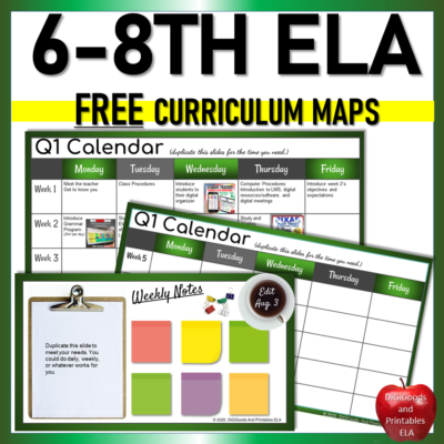 FREE ELA CURRICULUM MAPS |DiGiGoods and Printables ELA