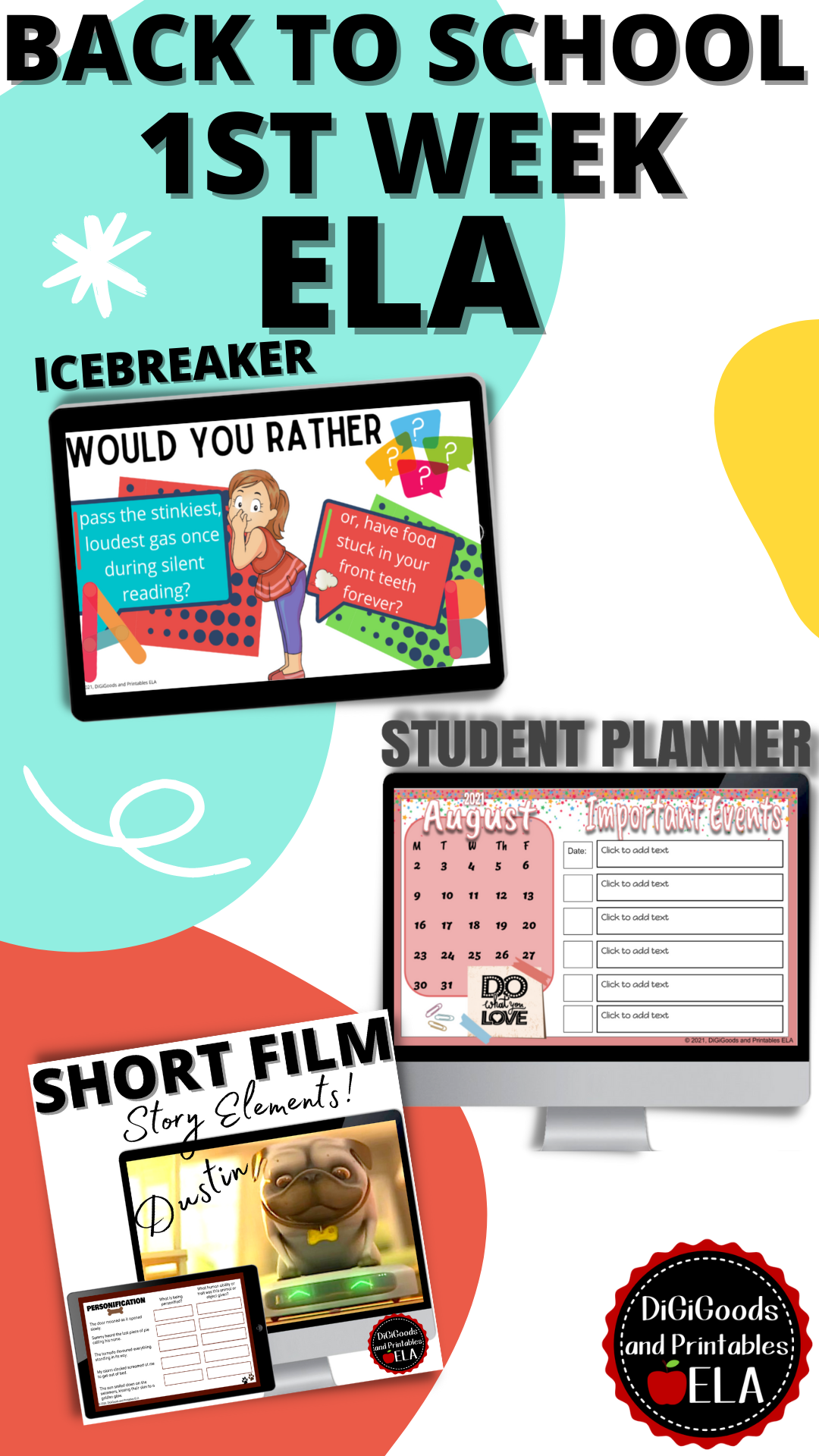Best Back To School Activities For ELA Middle School - DiGiGoods and ...