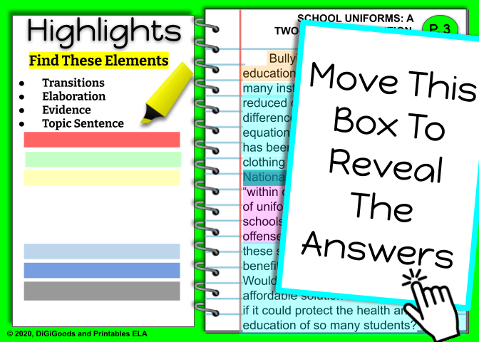 argumentative essay scramble digital highlighter activity answer key