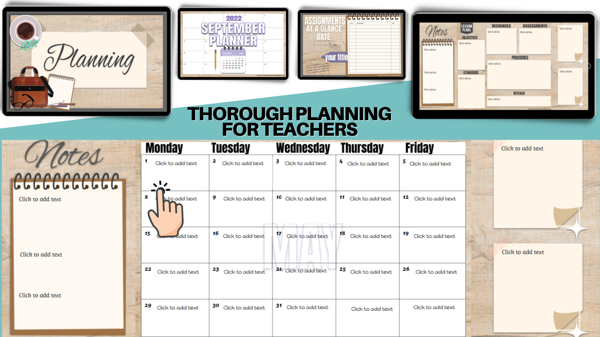 DIGITAL TEACHER AND STUDENT PLANNERS - DiGiGoods And Printables ELA