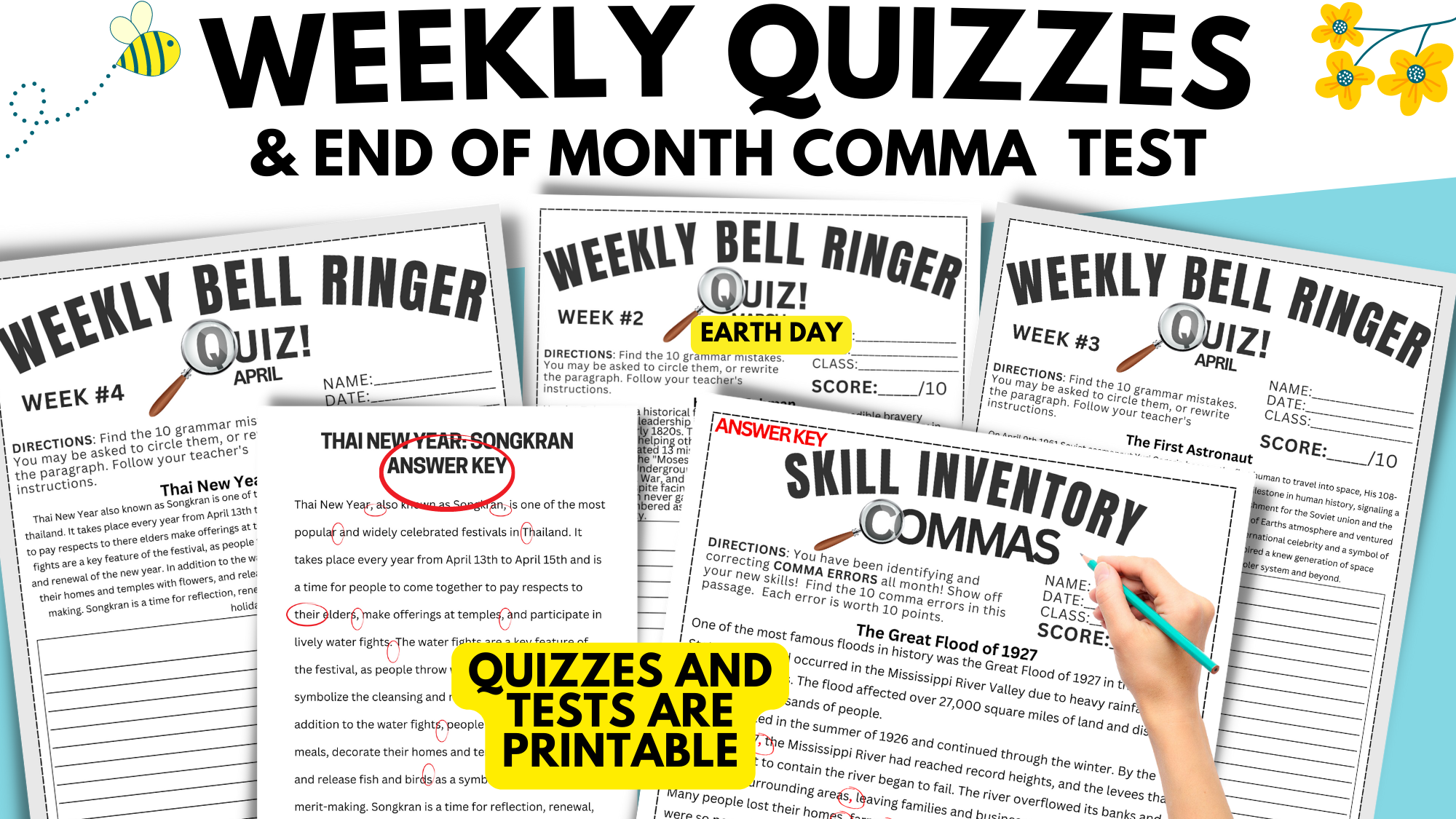 Middle School Grammar Bell Ringers For English Language Arts (ELA ...